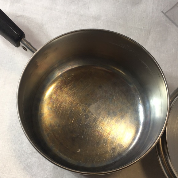 Vintage Revere Ware copper bottom stainless 1 quart saucepan with lid - Picture 5 of 8